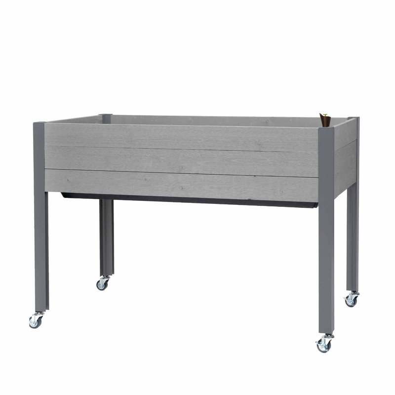 Self-Watering Elevated Planter 21" x 47" x 32"H Gray
